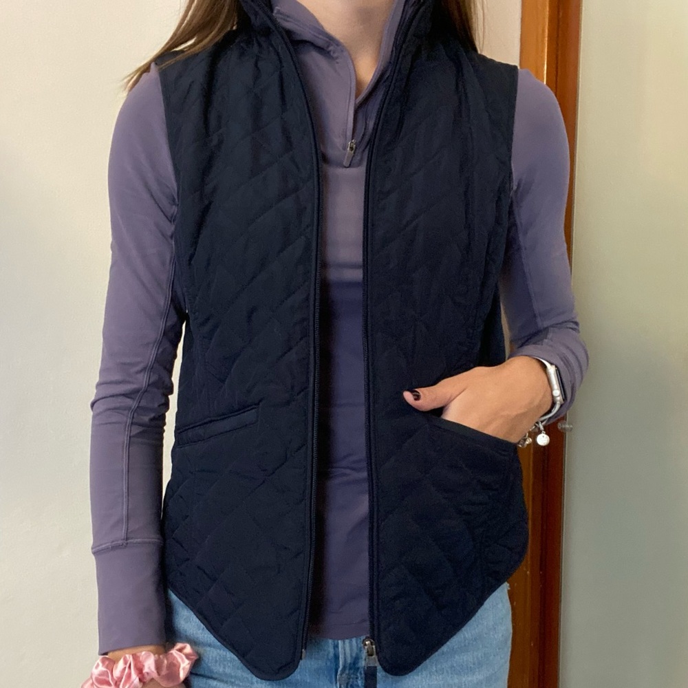 Navy quilted vest